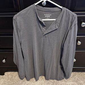 Saddlebred Men's Charcoal Long-Sleeve Henley